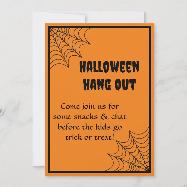 Halloween Trick or Treat Invite with Spiderweb (Front)