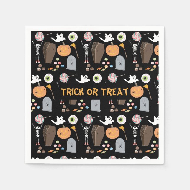 Halloween Trick or Treat Kids Halloween Party  Napkins (Front)
