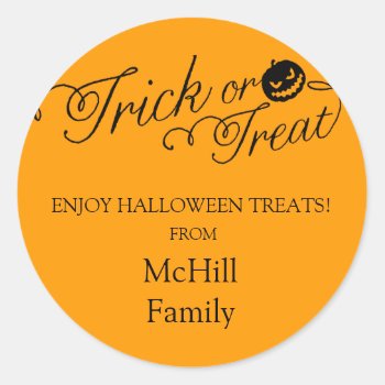 Halloween Trick Or Treat Label by thepapershoppe at Zazzle