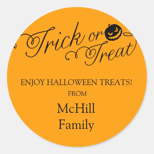 Halloween Trick Or Treat Label