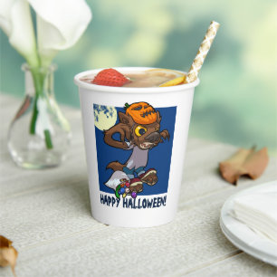 Halloween Trick Or Treat Little Cartoon Werewolf Paper Cups