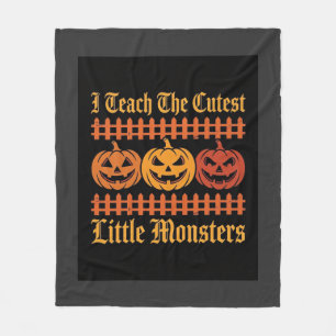 Halloween Trick Or Treat Little Monsters Pumpkin D Fleece Blanket