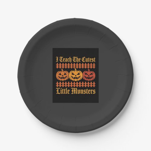 Halloween Trick Or Treat Little Monsters Pumpkin D Paper Plates