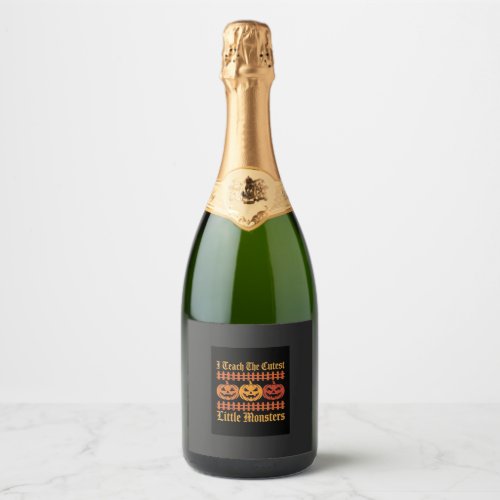Halloween Trick Or Treat Little Monsters Pumpkin D Sparkling Wine Label