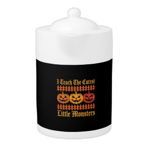 Halloween Trick Or Treat Little Monsters Pumpkin D Teapot