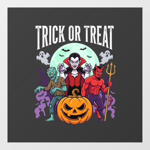 Halloween Trick or Treat Monster Parade Window Cling