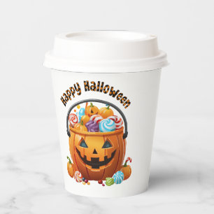 Halloween Trick Or Treat Pail And Candy Paper Cups