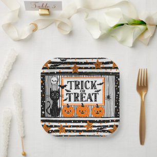 Halloween Trick or Treat Paper Plates