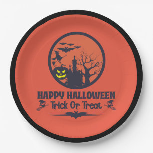 Halloween Trick Or Treat Paper Plates