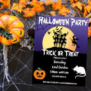 Halloween trick or treat party community church poster