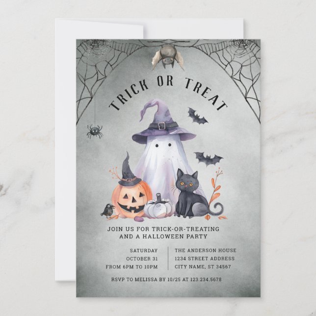 Halloween Trick or Treat Party Invitation (Front)