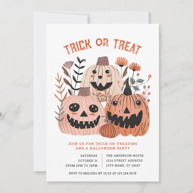 Halloween Trick or Treat Party Invitation (Front)