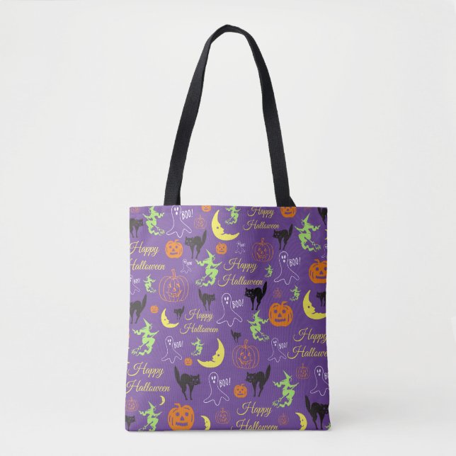 Halloween Trick Or Treat Pattern Tote Bag (Front)