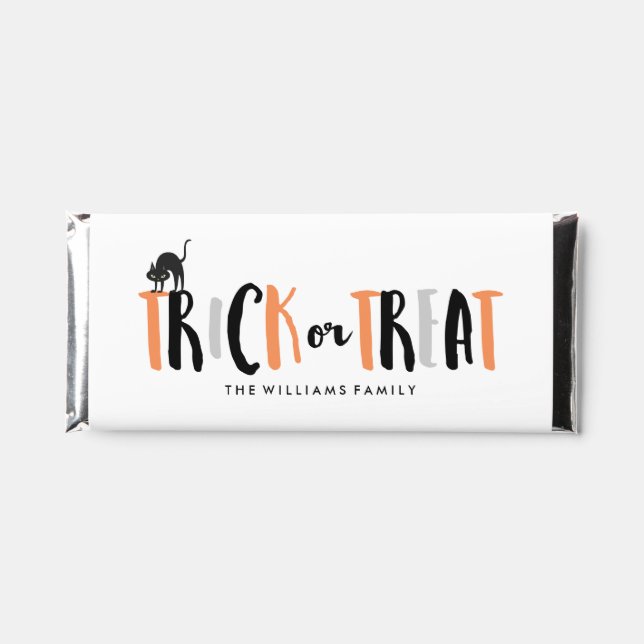 Halloween Trick or Treat Personalized Hershey Bar Favors (Front)