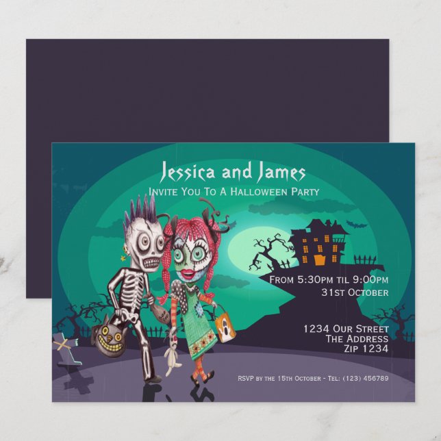 Halloween Trick or Treat Personalized Invitation (Front/Back)
