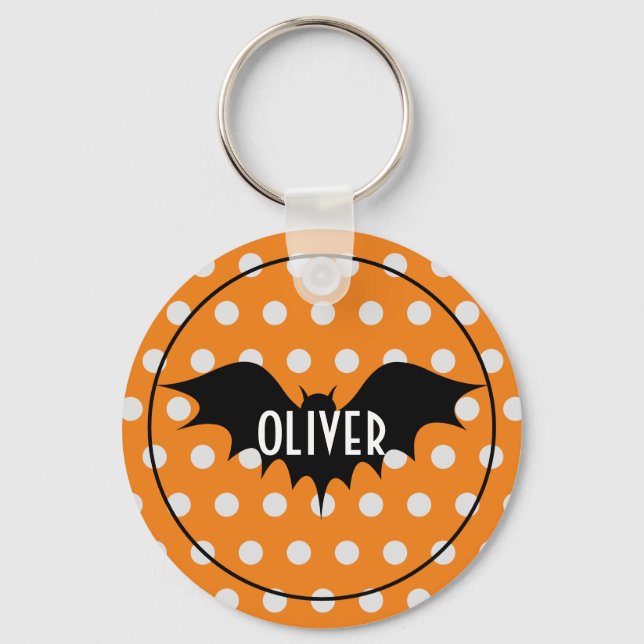 Halloween trick or treat personalized monogram keychain (Front)