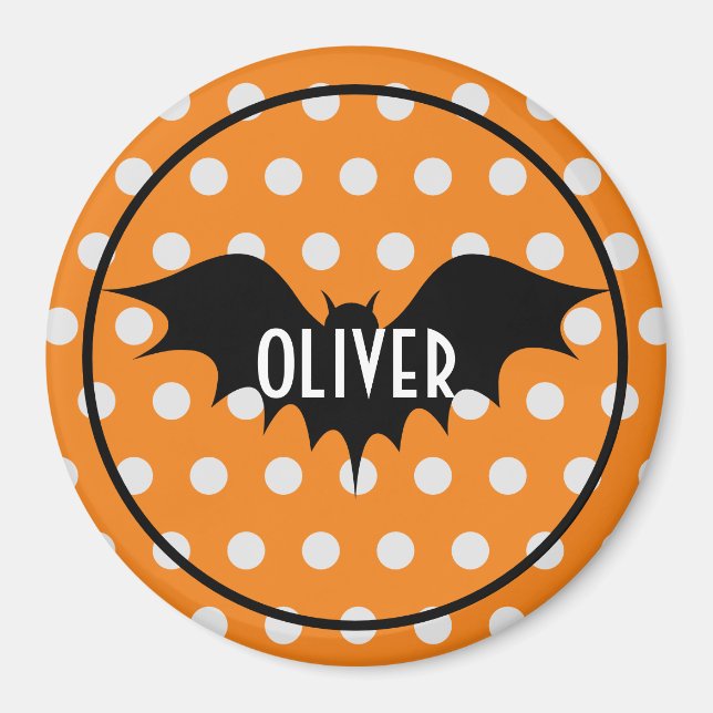 Halloween trick or treat personalized monogram  magnet (Front)