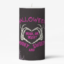 Halloween Trick or Treat Pillar Candle