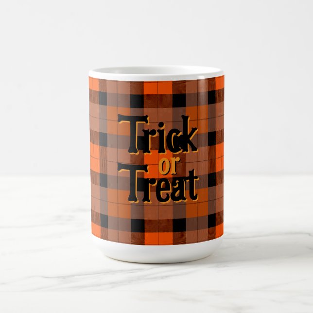 Halloween Trick Or Treat Plaid  Coffee Mug (Center)