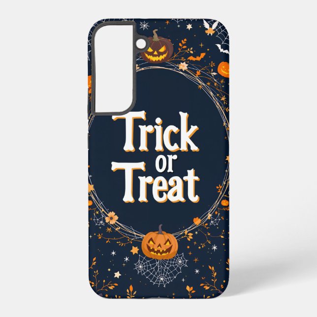 Halloween Trick or Treat Pumpkin Design Samsung Galaxy Case (Back)