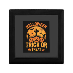 Halloween Trick or Treat Pumpkin Graveyard Design Gift Box