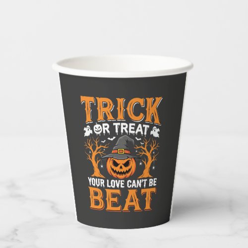 Halloween Trick or Treat Pumpkin Love Paper Cups