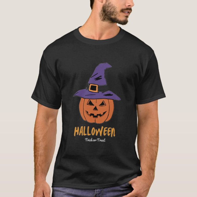 Halloween Trick or Treat Scary Pumpkin T-Shirt (Front)