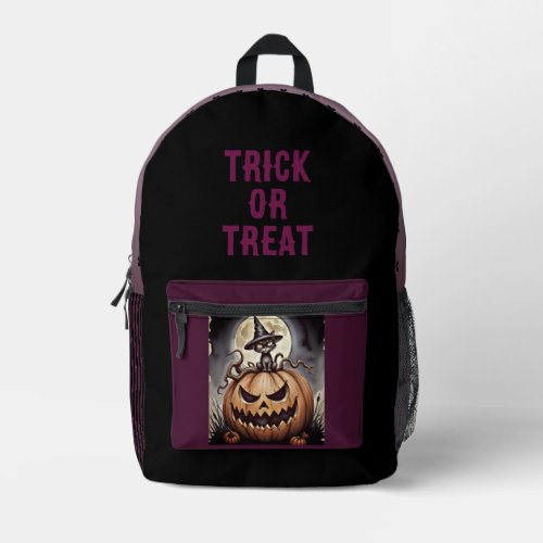 Halloween, Trick or Treat, Scary Pumpkins Printed Backpack