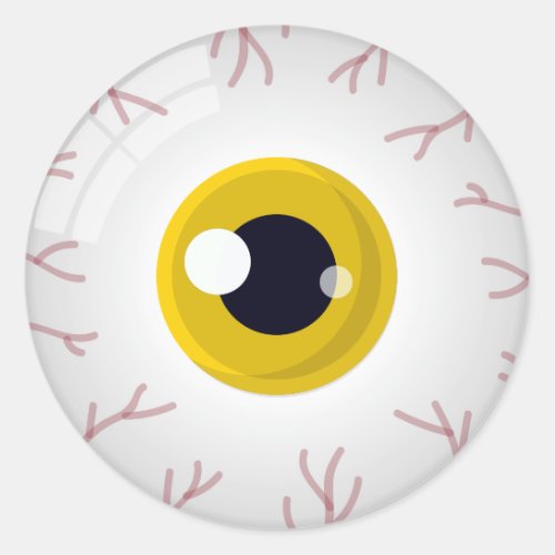 Halloween Trick or Treat Scary Spooky Eyeball Kids Classic Round Sticker