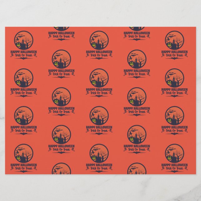 Halloween Trick Or Treat Scrapbook Paper  (Front)
