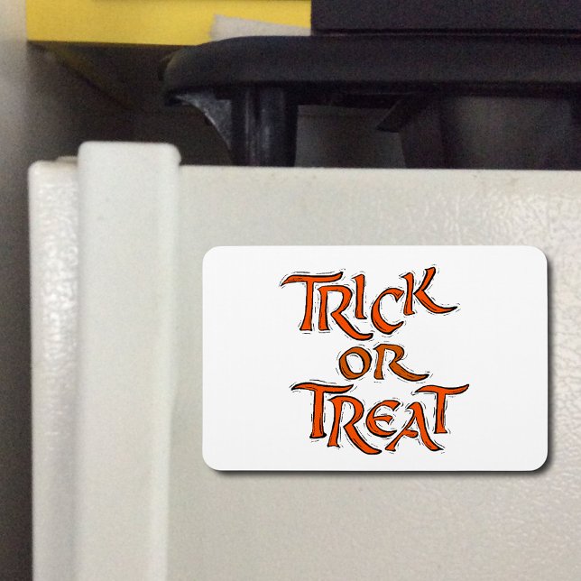 Halloween Trick or Treat Shaky Orange Font Flexibl Magnet (Halloween Trick or Treat Shaky Orange Font Flexibl Magnet)