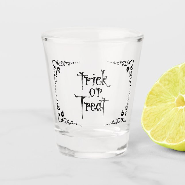 Halloween Trick or Treat  Shot Glass (Front)
