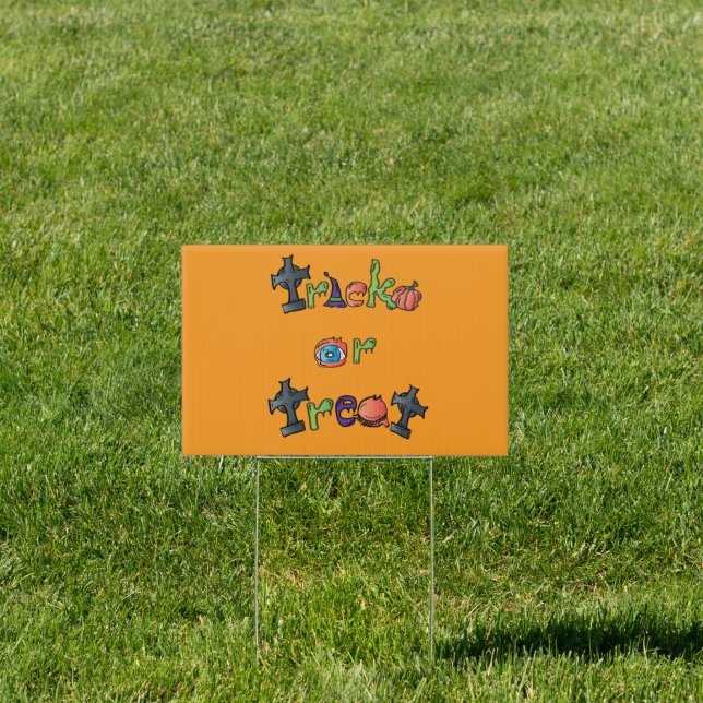 Halloween Trick or Treat sign (Insitu)