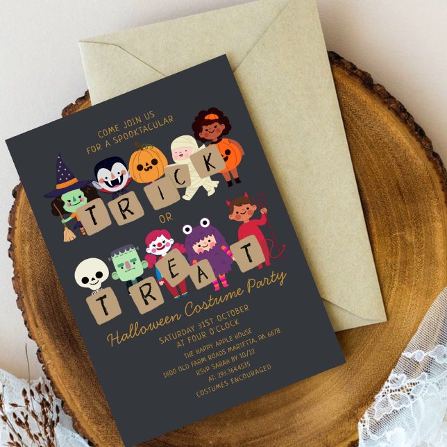 Halloween Trick or Treat Spooktacular CostumeParty Invitation (Creator Uploaded)