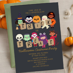 Halloween Trick or Treat Spooktacular CostumeParty Invitation
