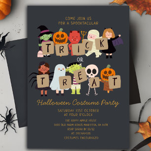Halloween Trick or Treat Spooktacular CostumeParty Invitation