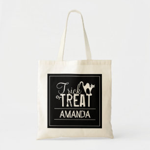 Halloween Trick Or Treat Spooky Black Cat Cute Tote Bag