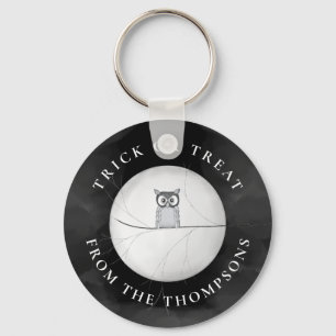 Halloween Trick Or Treat Spooky Creepy Owl Keychain