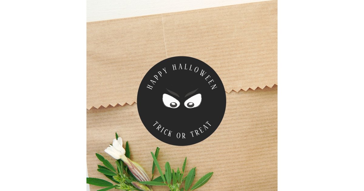 Halloween Trick Or Treat Spooky Ghost Cute Favor Classic Round Sticker ...