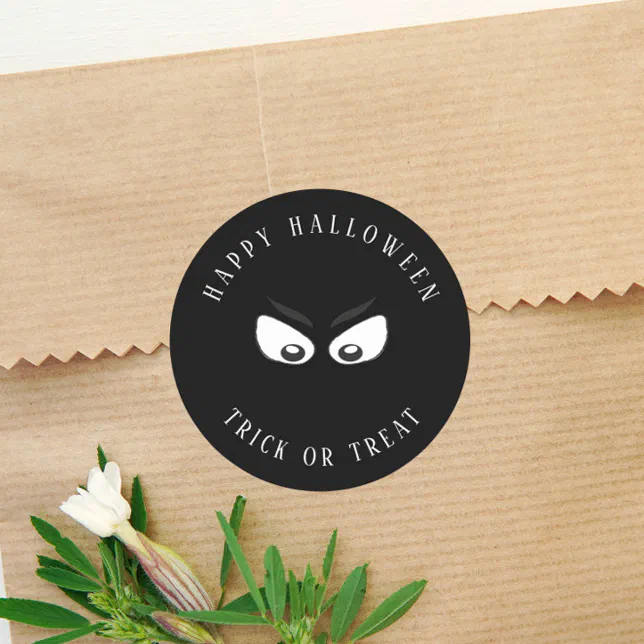 Halloween Trick Or Treat Spooky Ghost Cute Favor Classic Round Sticker ...