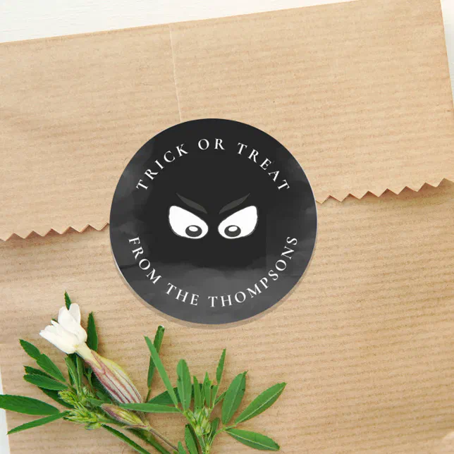 Halloween Trick Or Treat Spooky Ghost Cute Favor Classic Round Sticker ...