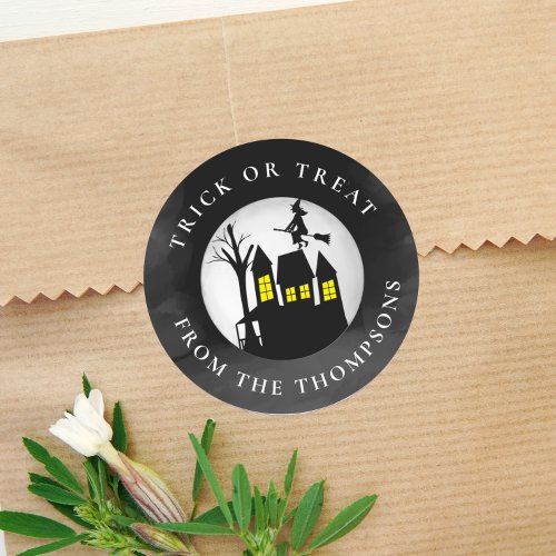 Halloween Trick Or Treat Spooky Haunted House  Classic Round Sticker