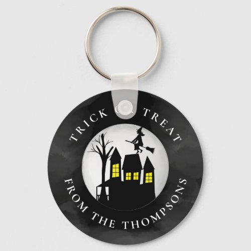 Halloween Trick Or Treat Spooky Haunted House Keychain