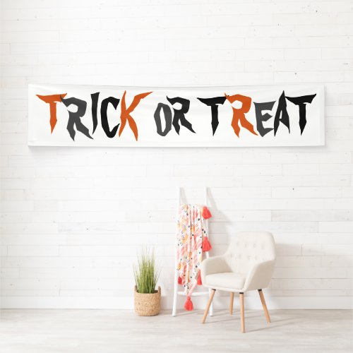 Halloween Trick Or Treat Spooky Text Banner