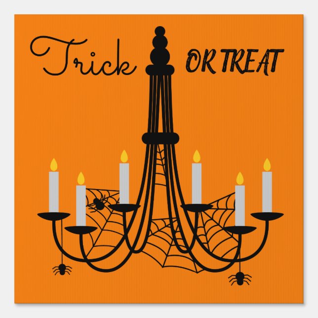 Halloween trick or treat spooky welcome sign (Front)