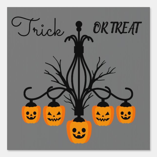 Halloween trick or treat spooky welcome sign (Front)