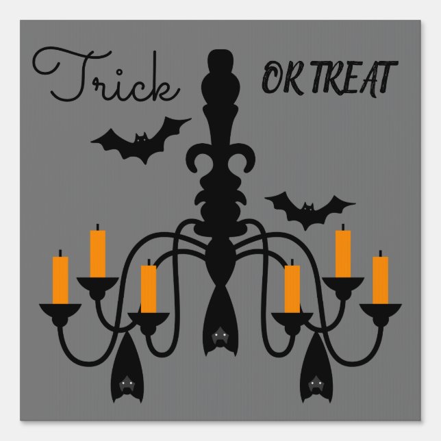 Halloween trick or treat spooky welcome sign (Front)