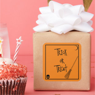 Halloween Trick or Treat Square Sticker