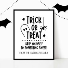 Halloween Trick or Treat Table Sign