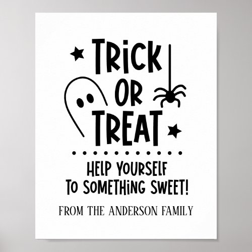 Halloween Trick or Treat Table Sign